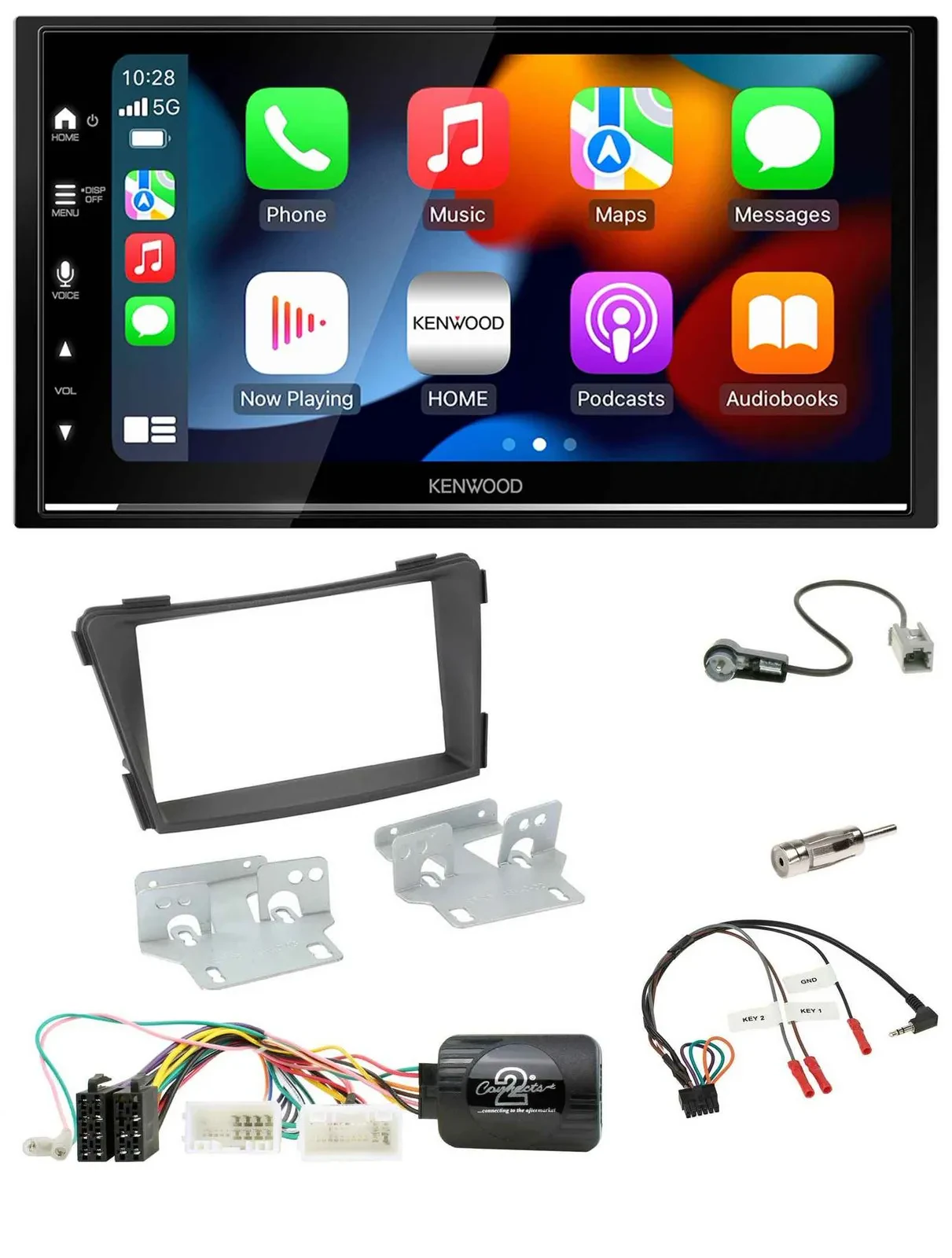 Kenwood DAB USB Bluetooth 2DIN Lenkrad Autoradio für Hyundai i40 VF ab 2011 schw