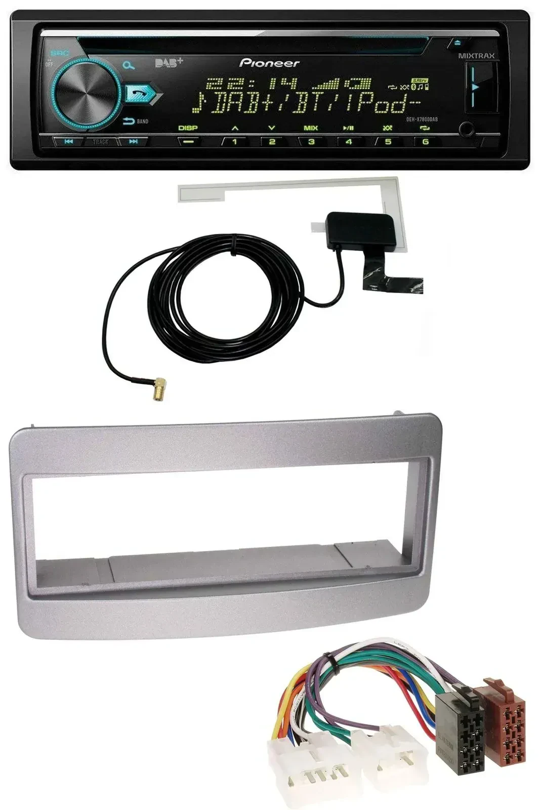 Автомагнитола для Toyota Celica, MR2 Pioneer MP3, AUX, CD, USB, DAB тёмно-серебристый