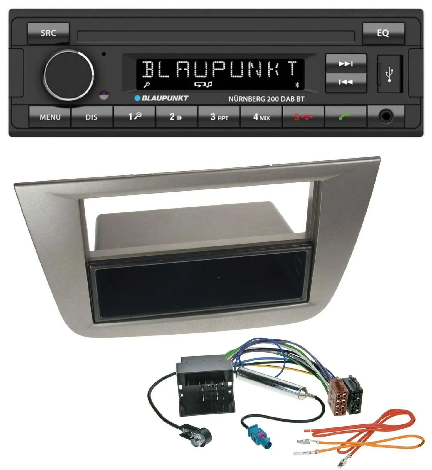 Blaupunkt USB DAB MP3 Bluetooth Autoradio für Seat Altea Toledo ab 05 Anthrazit-