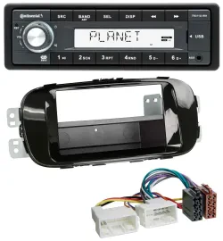 Continental USB MP3 AUX 1DIN Autoradio für Kia Soul PS ab 14 piano-schwarz