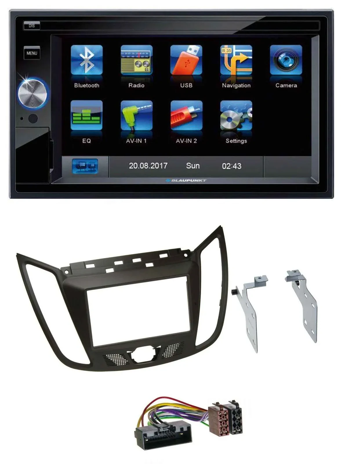 Blaupunkt SD Bluetooth 2DIN MP3 USB AUX Autoradio für Ford C-Max (ab 10) braun