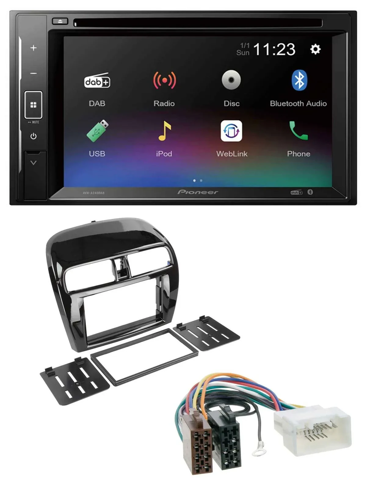Pioneer Bluetooth MP3 USB 2DIN DAB DVD Autoradio für Mitsubishi SpaceStar Mirage