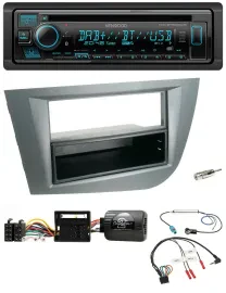 Kenwood Bluetooth DAB CD Lenkrad USB Autoradio für Seat Leon 2005-2010 dunkelgra