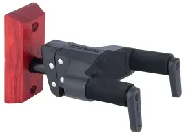 Hercules GSP38WBR PLUS Auto Grip System (AGS) Wall Guitar Hanger w/ Red Wood Bas