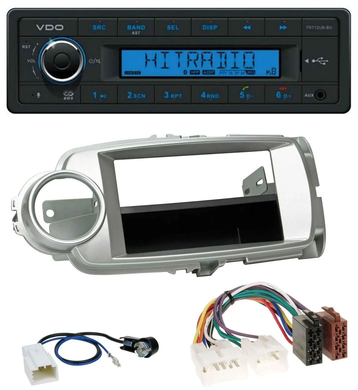 VDO Bluetooth AUX USB MP3 Autoradio für Toyota Yaris (11-14) - silber