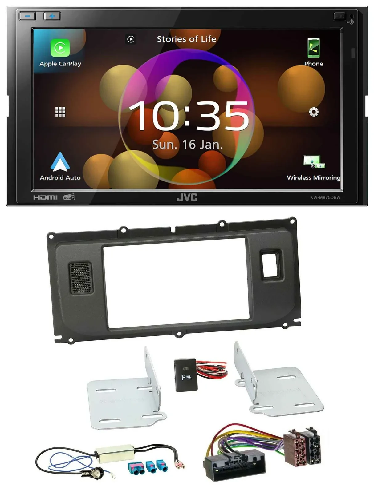 JVC DAB MP3 2DIN Bluetooth USB Autoradio für Land Rover Evoque ab 2011