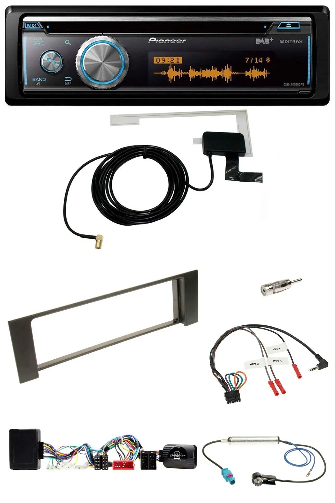 Pioneer Bluetooth DAB Lenkrad USB CD Autoradio für Audi A4 B6 00-04 Bose Vollakt