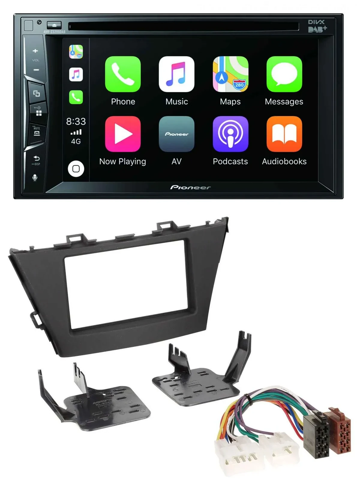 Автомагнитола для Toyota Prius+ Pioneer 2DIN, MP3, USB, DVD, Bluetooth, DAB