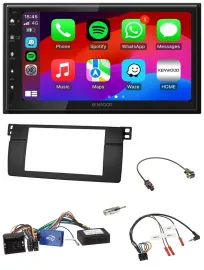 Автомагнитола Kenwood 2DIN USB DAB Bluetooth для BMW 3 Series E46 (2002–2006), чёрная