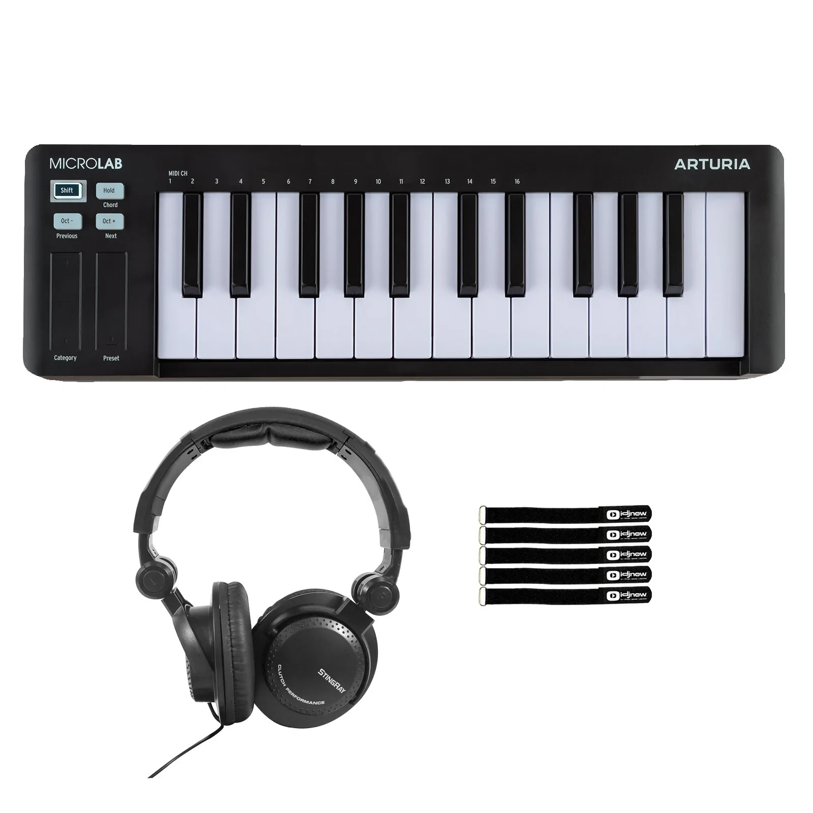 Arturia MicroLab mk3 Black MIDI Recording Controller w Headphones Pack