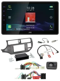 JVC DAB Lenkrad Bluetooth USB Autoradio für Kia Rio UB 2011-2015 anthrazit