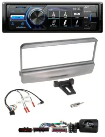 Автомагнитола для Ford Mondeo (2000–2002) JVC Bluetooth, USB, DAB, серебристая, поддержка кнопок на руле