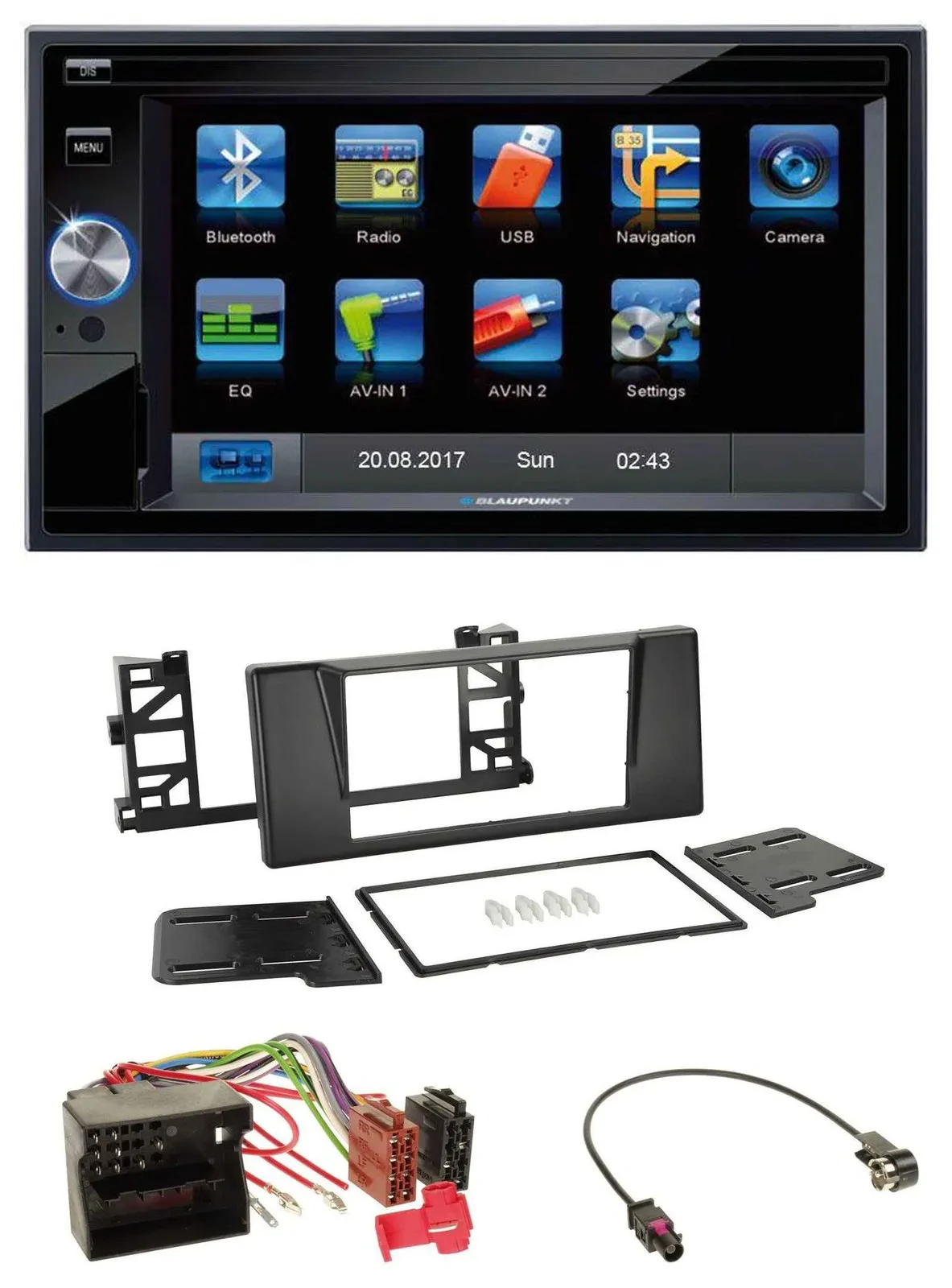 Blaupunkt SD Bluetooth 2DIN MP3 USB AUX Autoradio für BMW 5er E39 X5 Quadlock