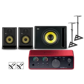 Focusrite Solo Gen4 with KRK ROKIT G5 Monitors/Subwoofer/Stands/Cables ROKIT 5