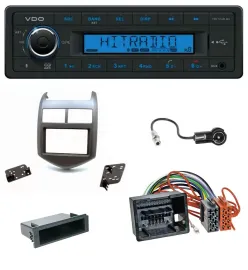 Автомагнитола VDO Bluetooth, USB, AUX, MP3 для Chevrolet Aveo/Sonic (с 2011), темно-серая