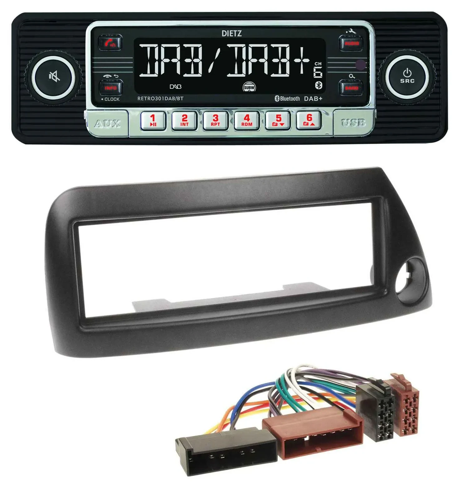 Dietz USB DAB MP3 Bluetooth Autoradio für Ford Ka (bis 2008) - schwarz