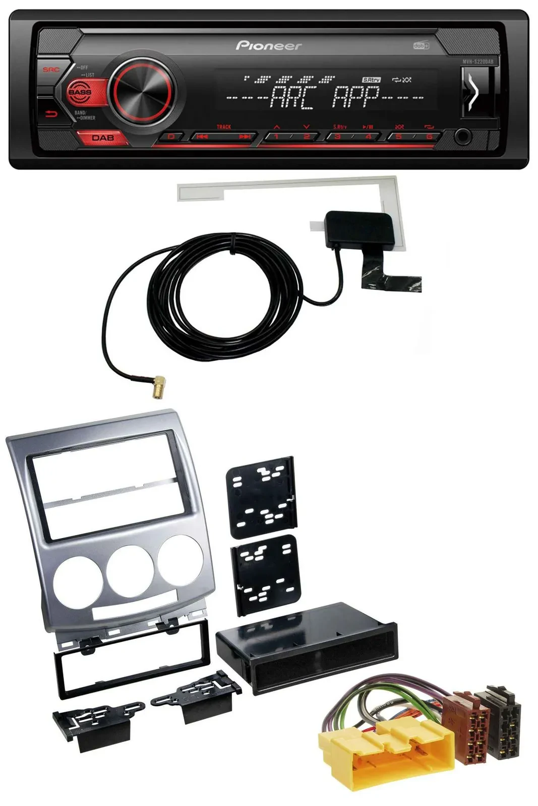 Автомагнитола для Mazda 5 (2005–2010) Pioneer 1DIN, USB, DAB, MP3, AUX