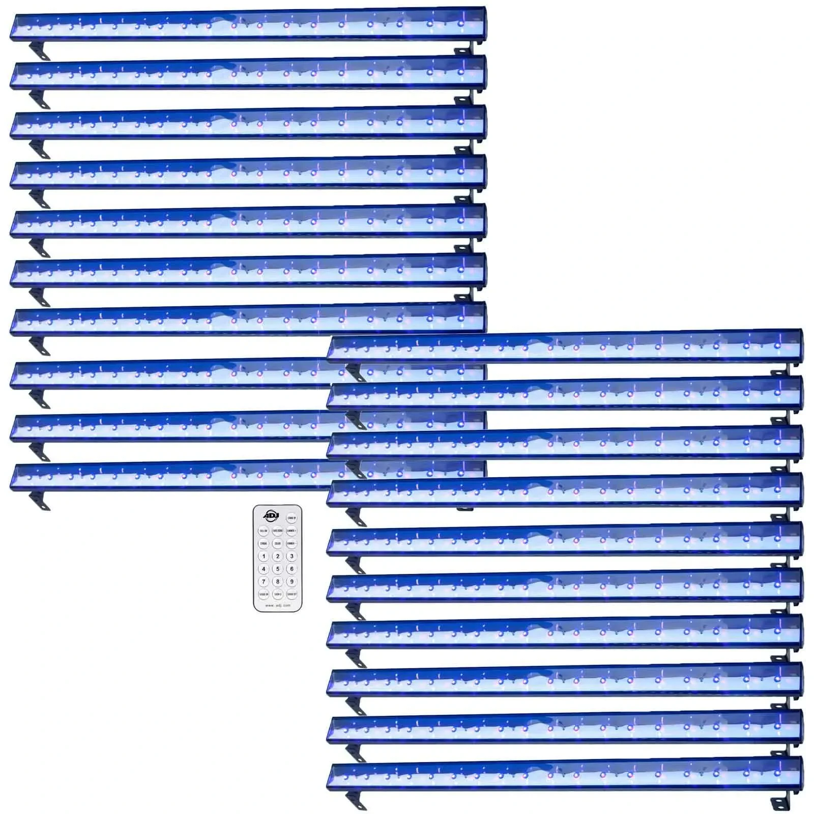 Прожектор ультрафиолетовый American DJ ECO UV Bar Plus IR (набор, 20 шт.) с кейсами для переноски и крепежными хомутами