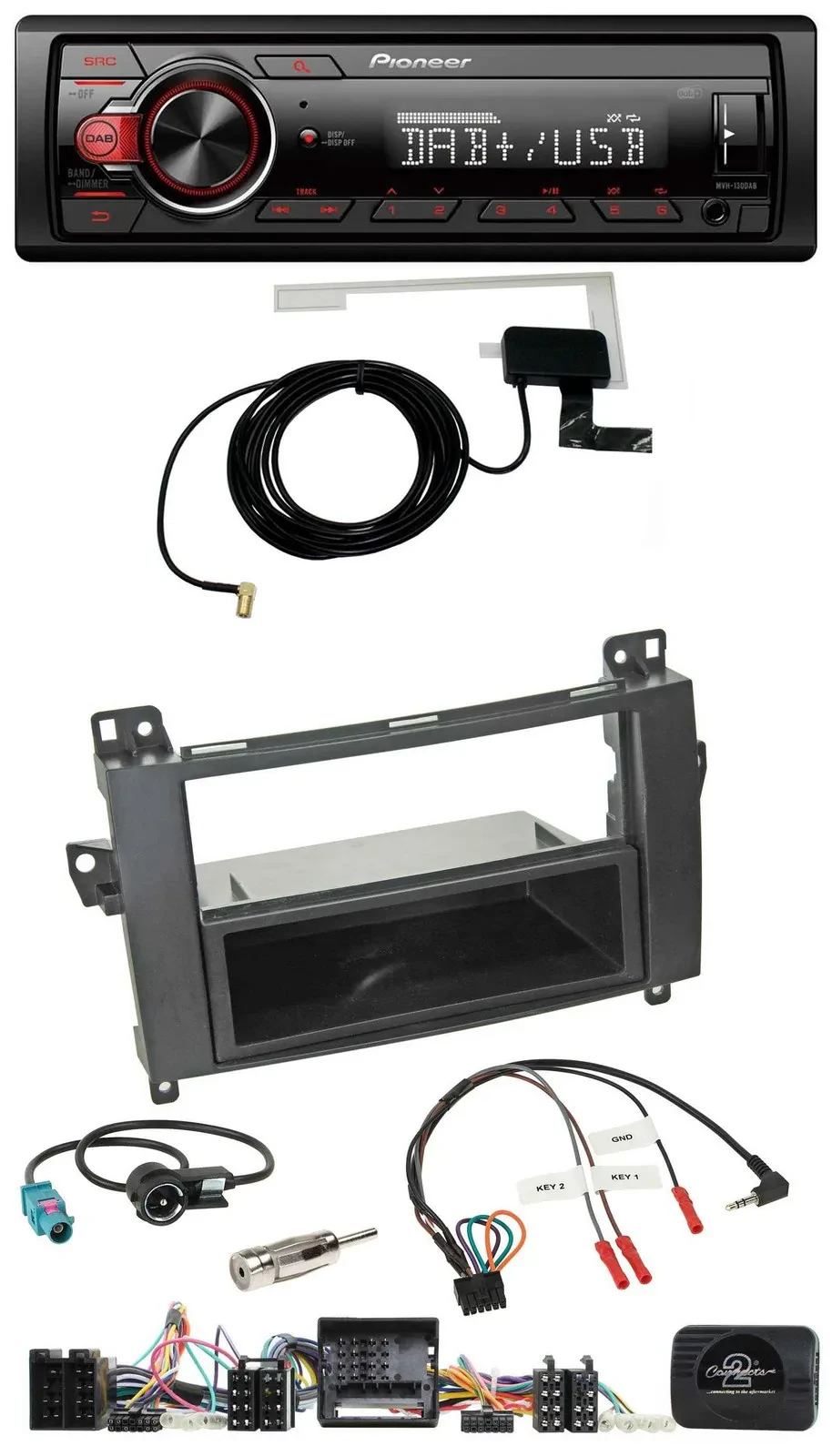 Pioneer 1DIN MP3 DAB USB Lenkrad Autoradio für Mercedes Vito Viano W639 Audio 5