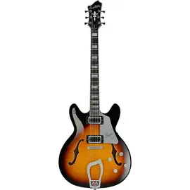 Электрогитара полуакустическая Hagstrom Super Viking Flame Maple Tobacco Sunburst