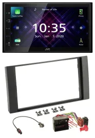 Автомагнитола JVC 2-DIN DAB MP3 Bluetooth USB для Ford Focus/Fiesta 2004–2008 черная