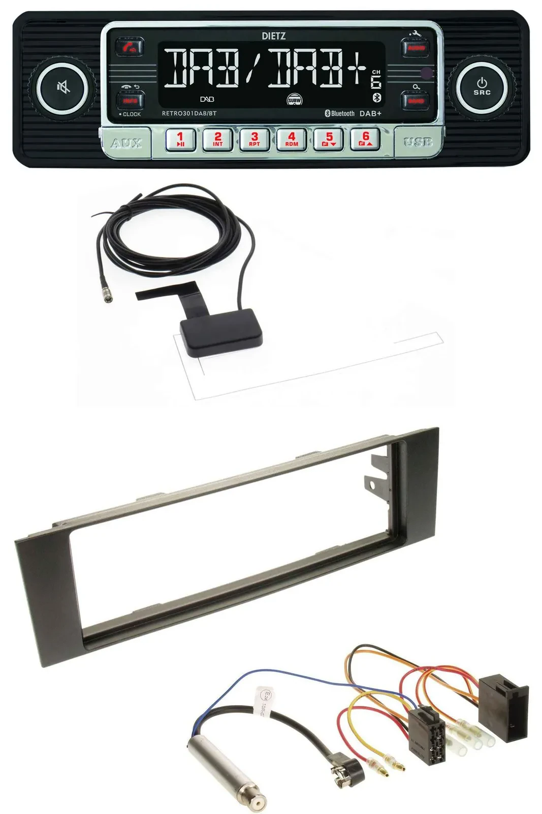 Dietz DAB Bluetooth USB MP3 Autoradio für Audi A3 (8P, 03-06) - ISO