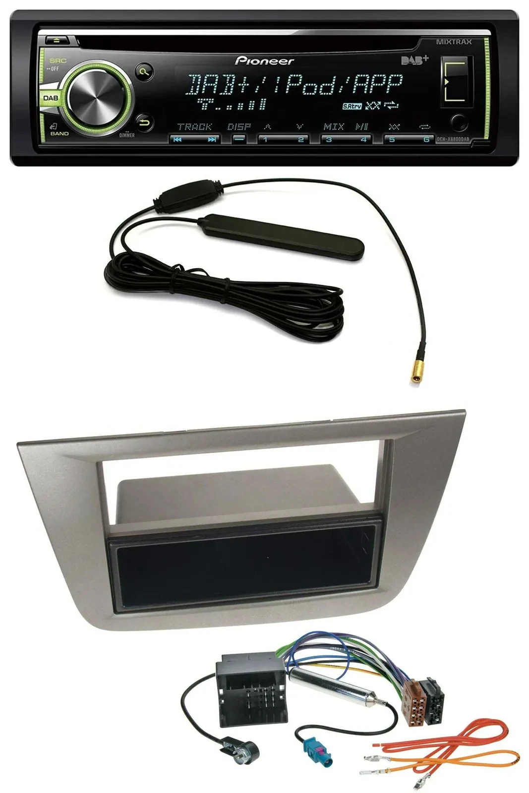 Автомагнитола Pioneer MP3 USB CD DAB AUX для Seat Altea/Toledo (с 2005), антрацит-металлик