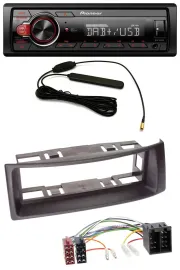 Pioneer MP3 DAB 1DIN AUX USB Autoradio für Renault Megane Scenic bis 03 schwarz