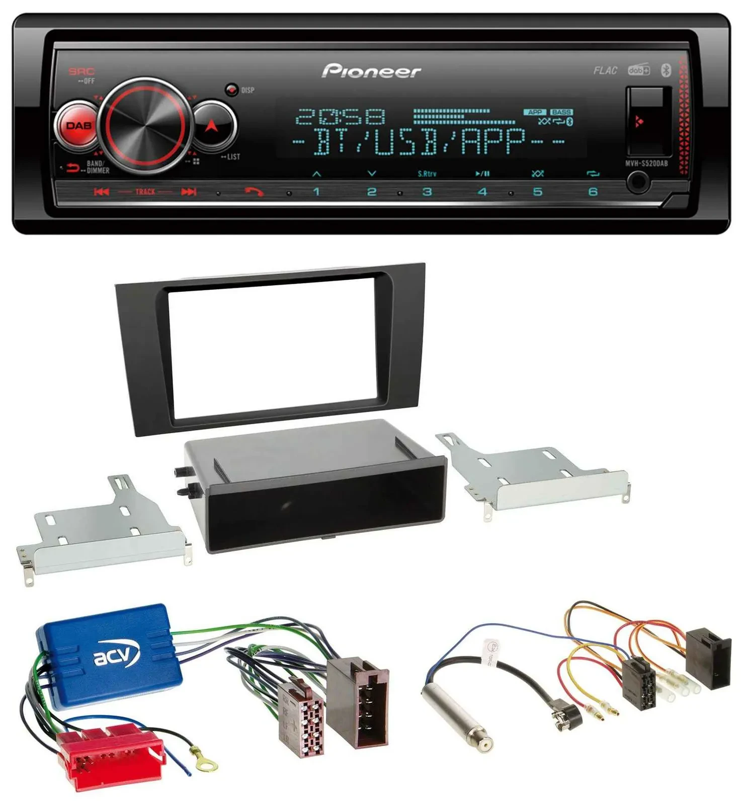 Pioneer Bluetooth USB MP3 DAB Autoradio für Audi A4 B5 99-01 Symphony Aktivsyste
