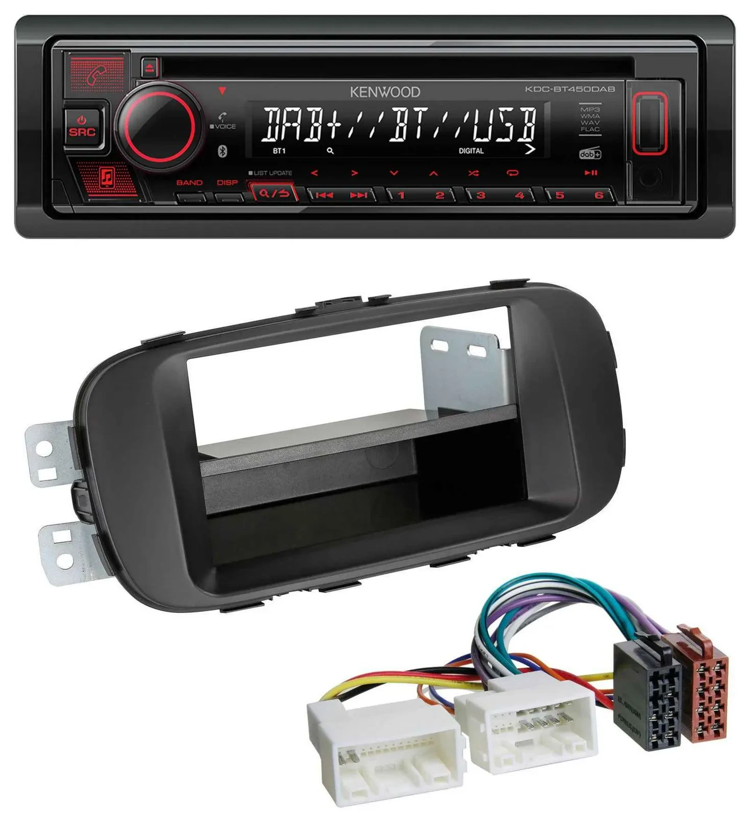 Kenwood MP3 CD USB Bluetooth DAB Autoradio für Kia Soul (PS ab 2014) schwarz