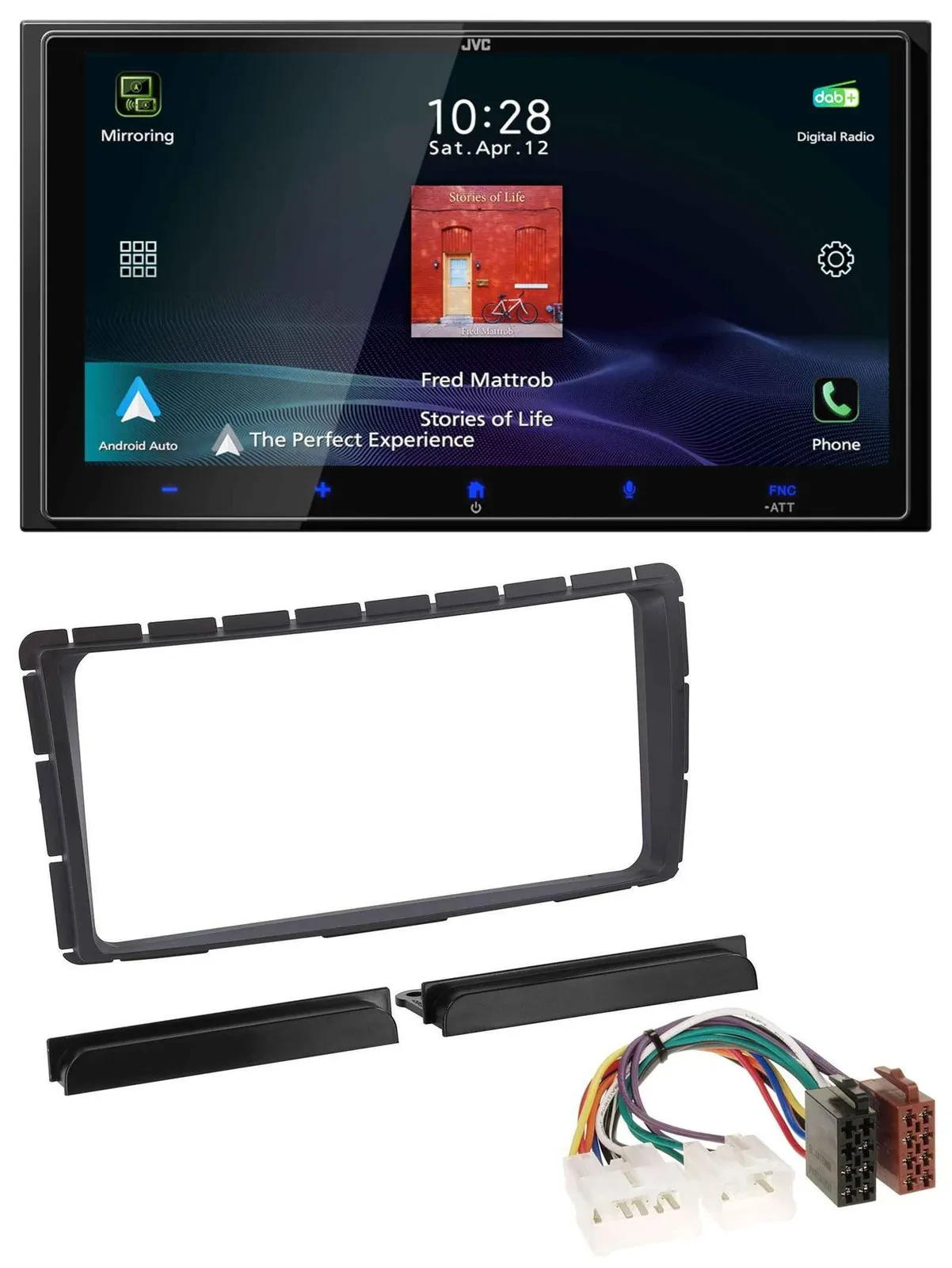 Автомагнитола JVC 2-DIN, USB, Bluetooth, DAB, MP3 для Toyota Hilux (с 2011)