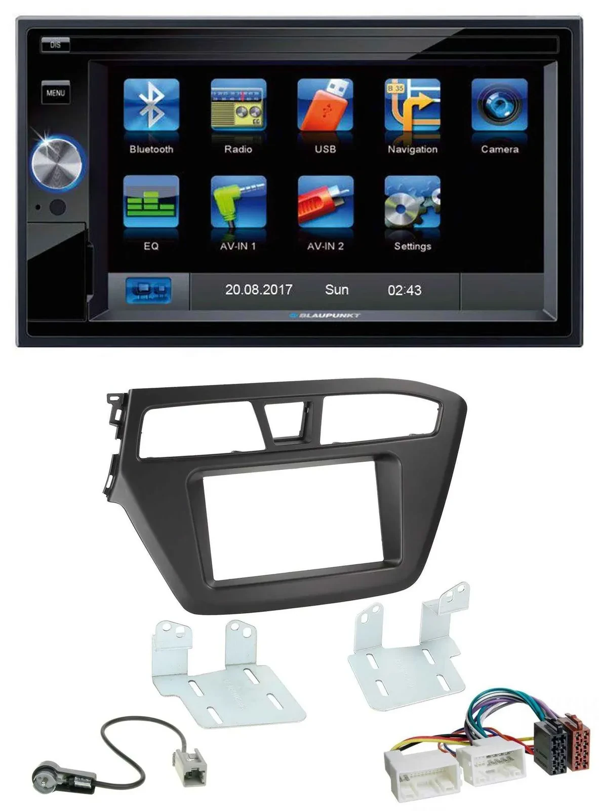 Автомагнитола для Hyundai i20 Blaupunkt 2-DIN Bluetooth USB AUX SD (2014–2020)