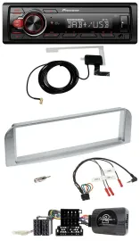 Автомагнитола Pioneer 1DIN MP3 DAB USB для Alfa Romeo 147/GT (2007–2010), серебристый