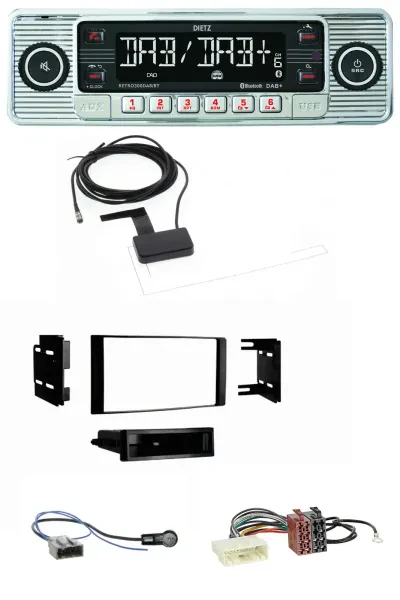 Dietz Bluetooth USB MP3 DAB Autoradio für Nissan Micra 2013-2017 schwarz matt