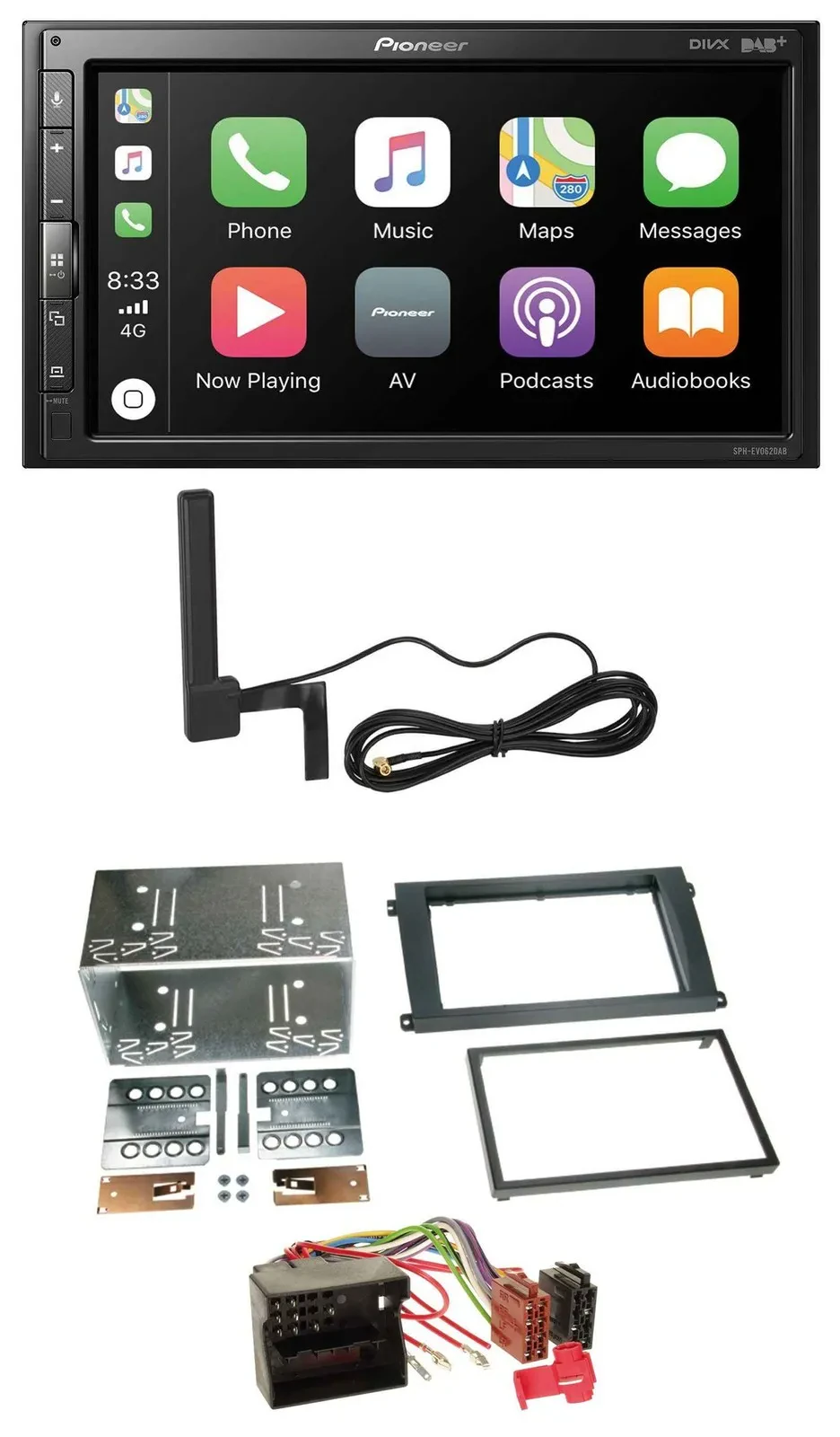 Автомагнитола для Porsche Cayenne (2007–2010) Pioneer 2-DIN, USB, Bluetooth, DAB, MP3