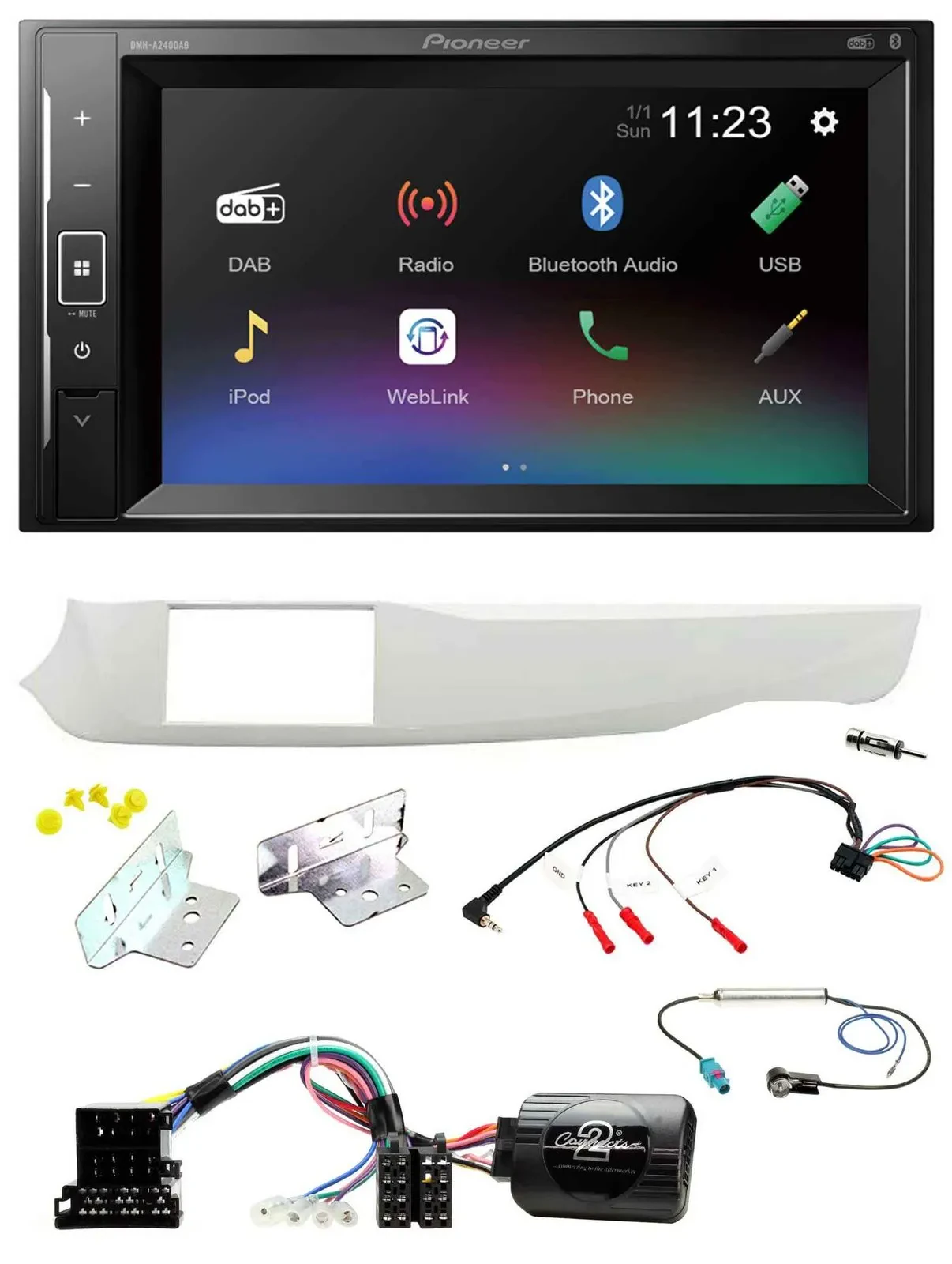 Автомагнитола Pioneer 2DIN, DAB, Bluetooth, USB, для Alfa Romeo Giulietta (2010–2014, 940)