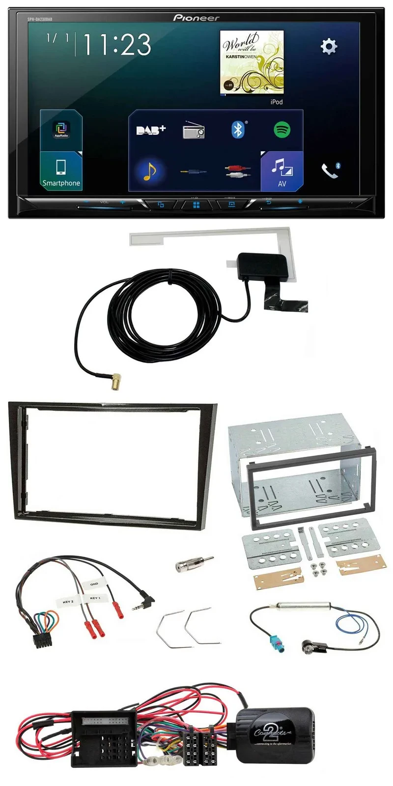 Pioneer 2DIN DAB USB Lenkrad Bluetooth Autoradio für Opel Corsa D Klavierlack 09