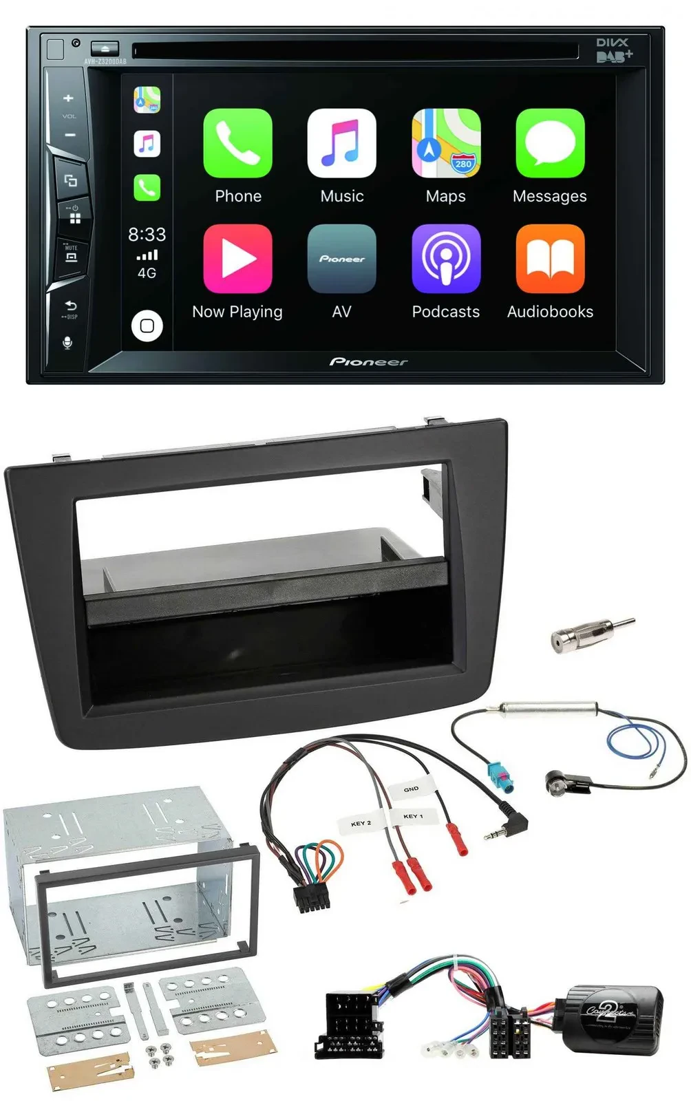 Автомагнитола Pioneer 2DIN USB DVD Bluetooth DAB для Alfa Romeo Mito (2008–2014)