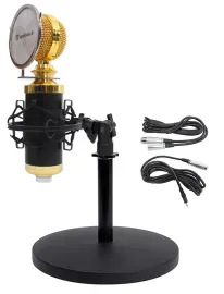 Rockville RCM02 Studio Podcast Recording Microphone+Samson Desktop Mic Stand