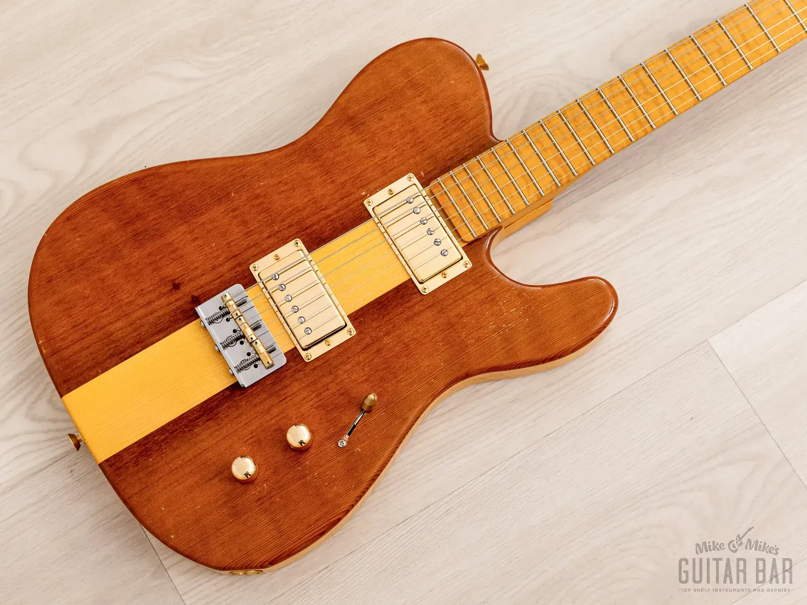 Custom T-Style HH Guitar, MJT VTT Ash & Redwood Body w/ Case