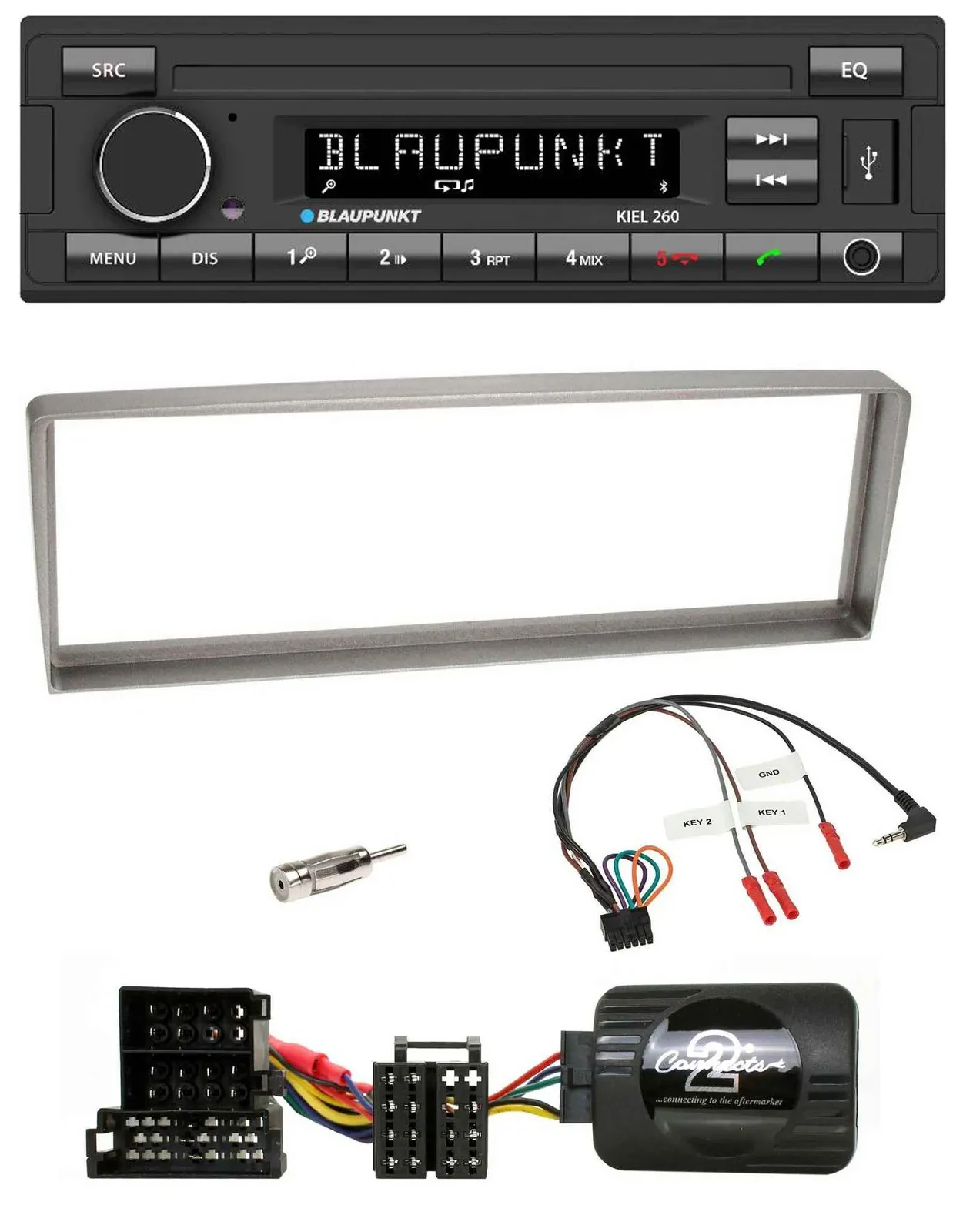 Blaupunkt USB DAB Bluetooth Lenkrad Autoradio für Alfa Romeo 156 ab 2003 silber