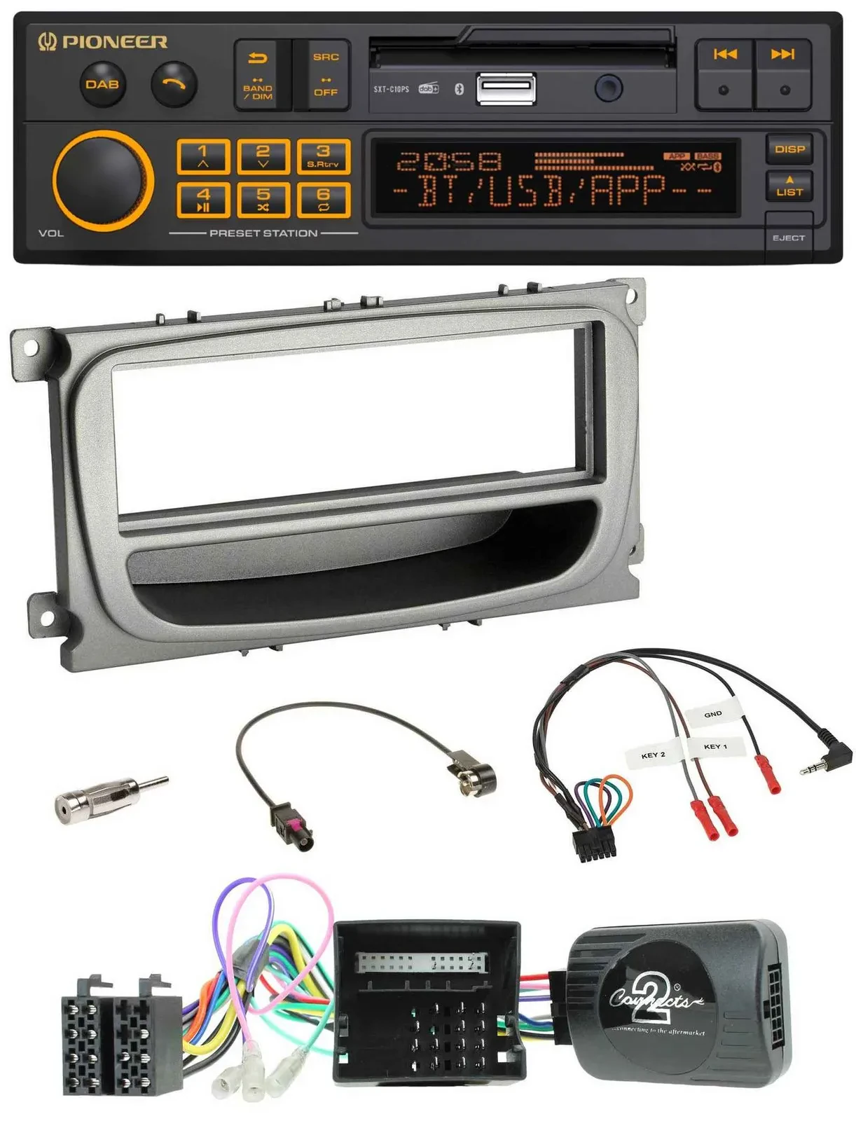 Pioneer DAB Lenkrad USB Bluetooth Autoradio für Ford S-Max Mondeo Can 07-14 Abla