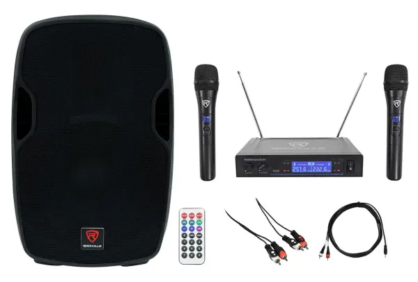 Rockville Powered 15" Karaoke System/Pro Machine 4 ipad/iphone/Android/Laptop/TV