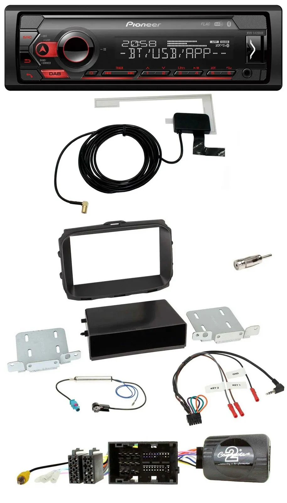 Автомагнитола для Alfa Romeo Giulietta 940 Facelift 2014 Pioneer DAB, Bluetooth, USB, поддержка кнопок на руле