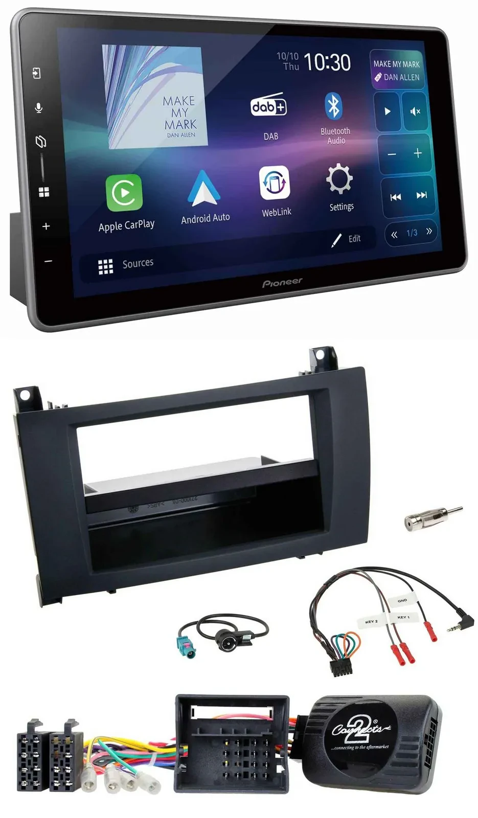 Pioneer Bluetooth USB DAB Lenkrad Autoradio für Mercedes SLK R171 2008-2011