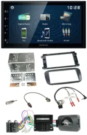 Автомагнитола для Ford S-Max/Mondeo Kenwood 2-DIN, Bluetooth, USB, DAB, поддержка кнопок на руле