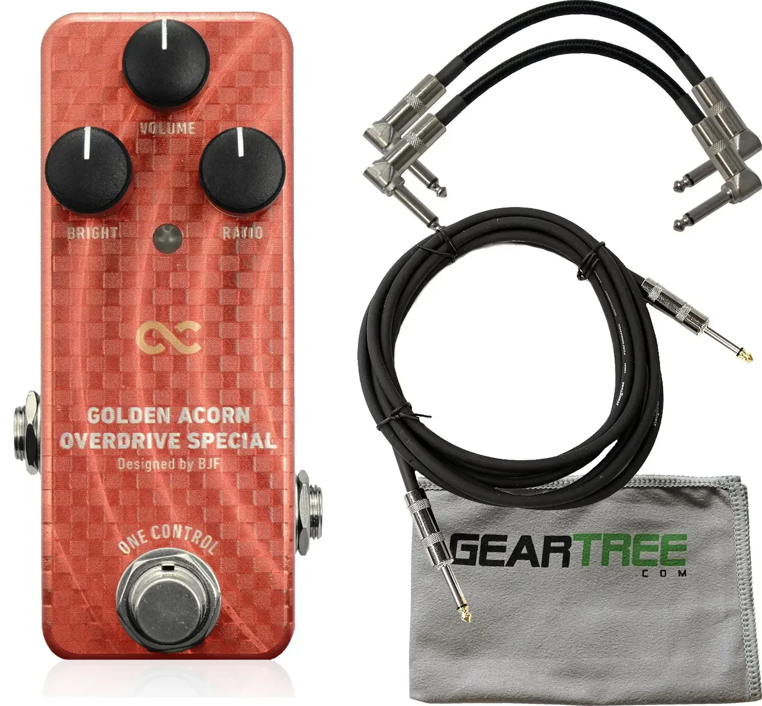 Педаль эффектов для электрогитары One Control Golden Acorn Dumble Style Special Overdrive с набором кабелей