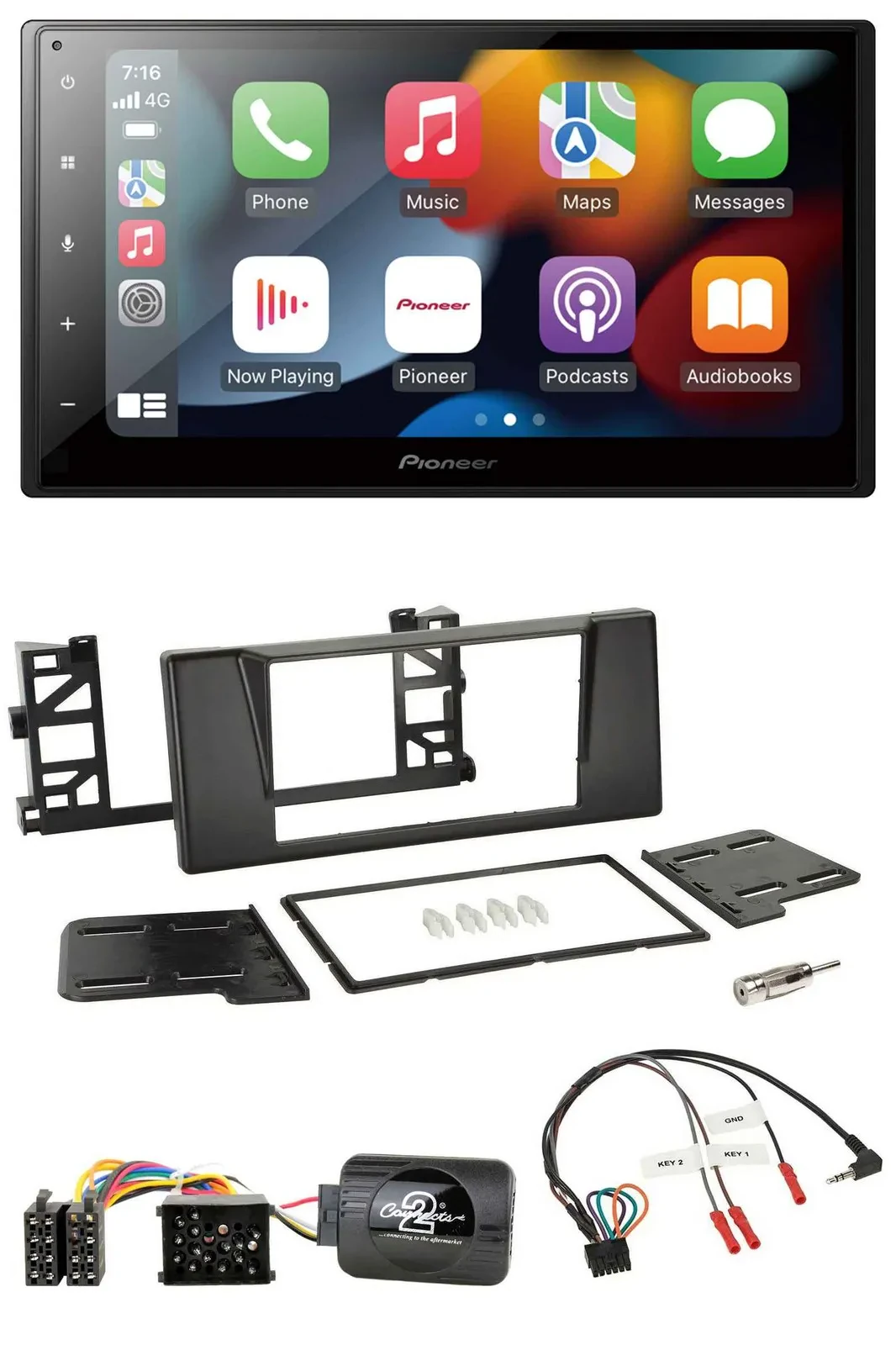 Pioneer DAB Bluetooth 2DIN USB Lenkrad Autoradio für BMW 5er E39 1997-2001