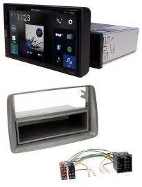 Pioneer DAB MP3 Bluetooth USB Autoradio für Fiat Panda (169 2003-2012) grau