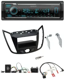 Kenwood Bluetooth Lenkrad DAB USB Autoradio für Ford C-Max Kuga matt schwarz